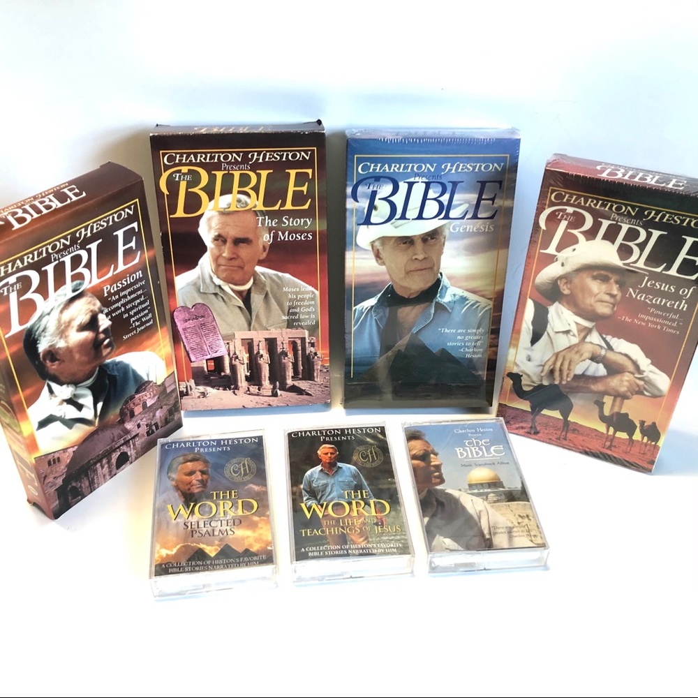 Charlton Heston Presents The Bible, 4 VHS Tapes